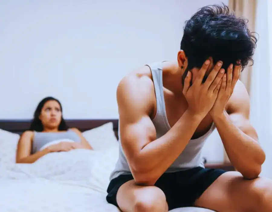Image of upset man in need of erectile dysfunction treatment Wantage